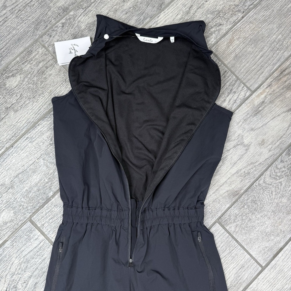 Eastside Golf Jumpsuit Black Sleeveless Zip Up Romper Mandarin Collar Tech NWT S - Picture 7 of 12